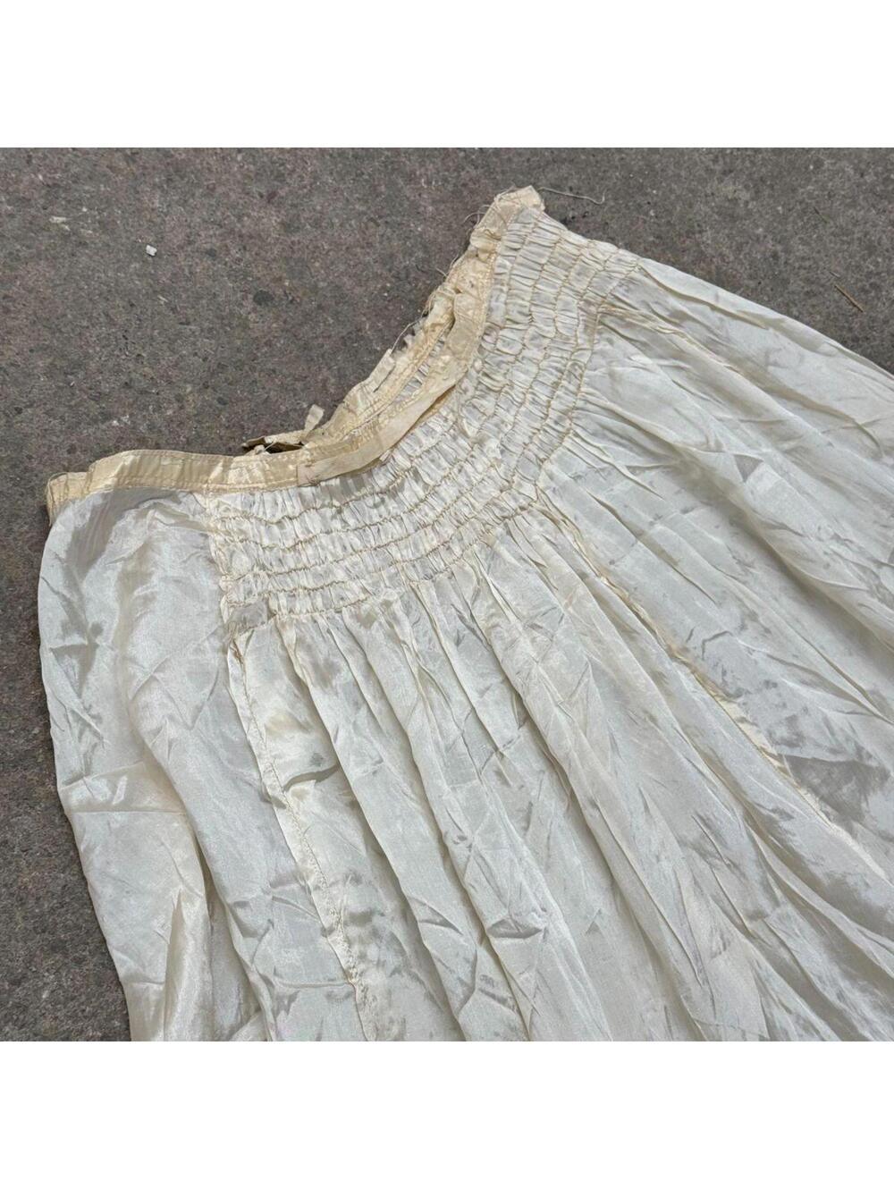 Antique Edwardian Silk Petticoat Slip Skirt XXS - Picture 4 of 7